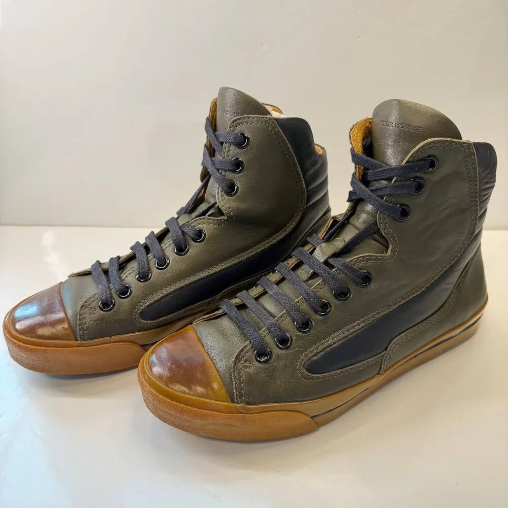 Dior Homme Leather High-Top Sneakers – EU 41 / US 8 - Picture 6 of 13